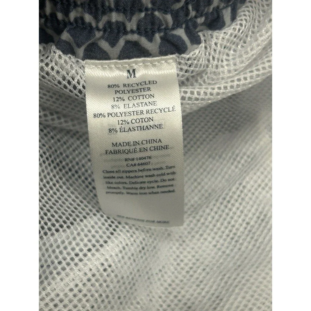 Faherty Beacon swim trunks fishscale batik blue Size Medium Mesh Lined shorts